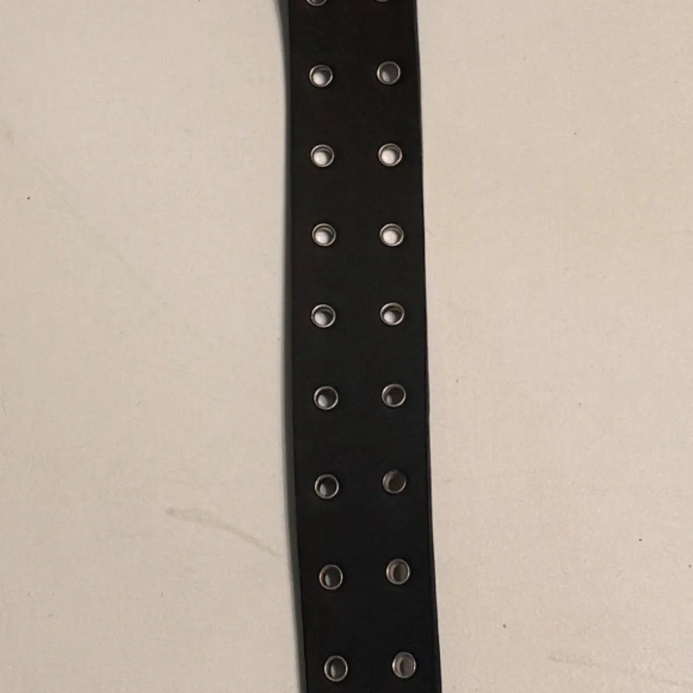 Girls 34 Inch Adjustable Black Grommet Belt Modern Garage Grunge Punk Emo Belt